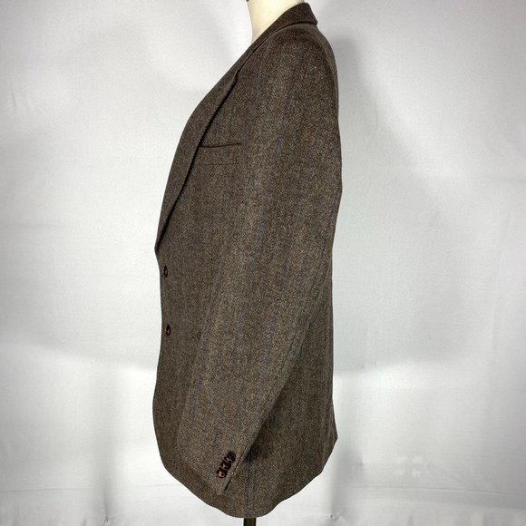 Adam Hall Men's Size 42L Vintage Brown Tweed Wool Jacket Sport Coat Blazer - Picture 3 of 10